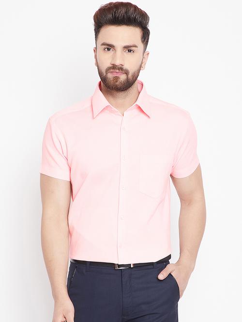 pink solid formal shirt - 15916861 - Standard Image - 1