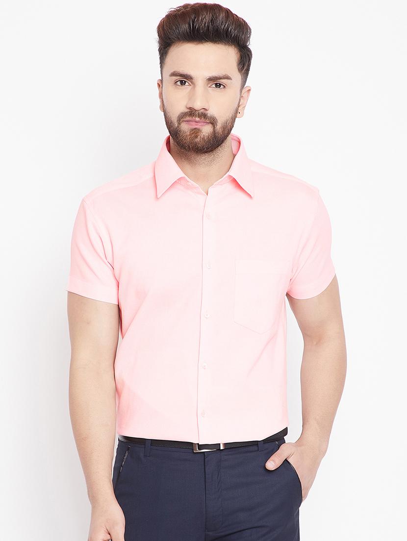 pink solid formal shirt - 15916861 - Zoom Image - 1