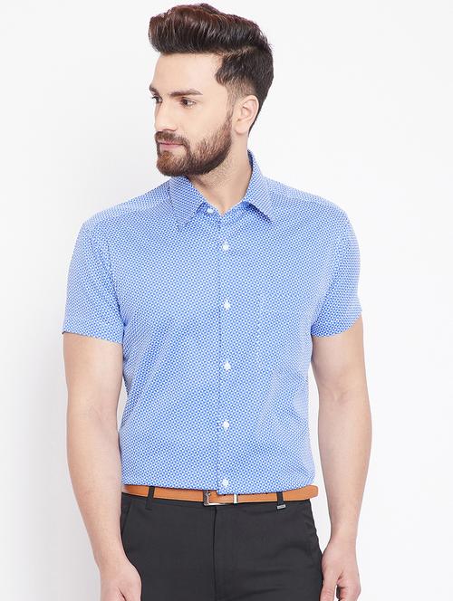 blue cotton formal shirt - 15916862 - Standard Image - 1