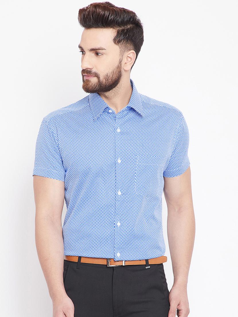 blue cotton formal shirt - 15916862 - Zoom Image - 1