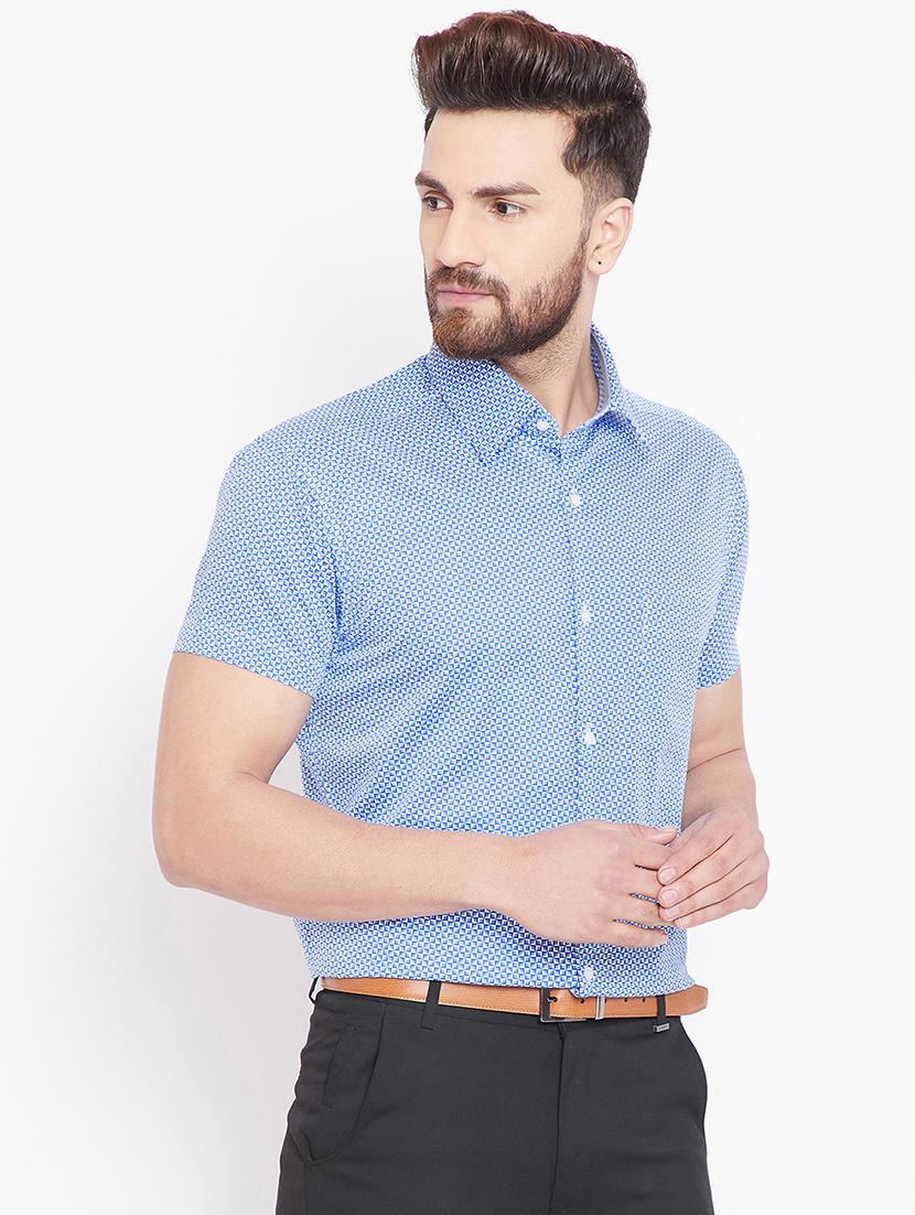 blue cotton formal shirt - 15916862 - Zoom Image - 2