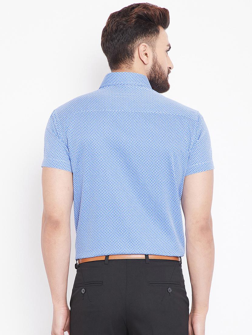 blue cotton formal shirt - 15916862 - Zoom Image - 3