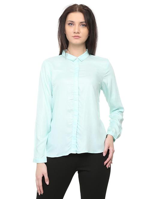 ice blue pleated back shirt - 15917950 - Standard Image - 1