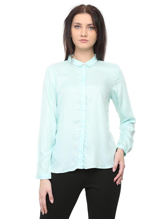 ice blue pleated back shirt - 15917950 - Zoom Image - 1