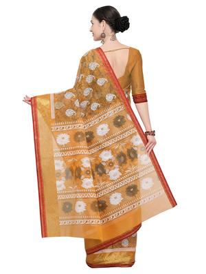 paisley zari motif mustard banarasi saree with blouse - 15917999 - Standard Image - 2