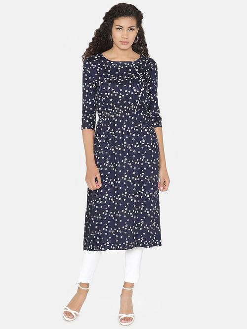 a-line printed dress - 15918153 - Standard Image - 1
