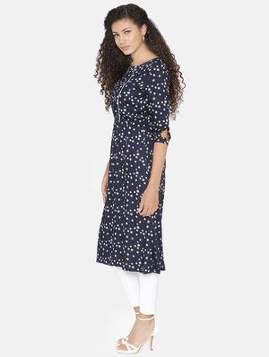 a-line printed dress - 15918153 - Standard Image - 2