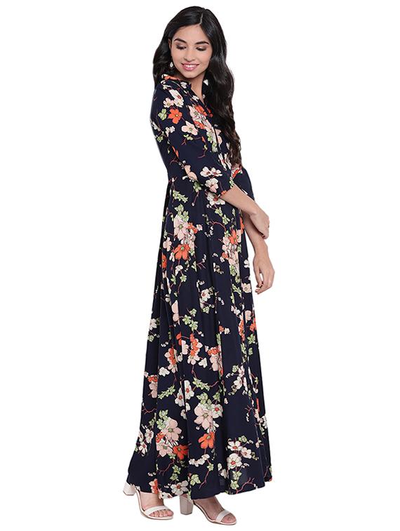 flared floral kurta - 15918228 - Zoom Image - 2