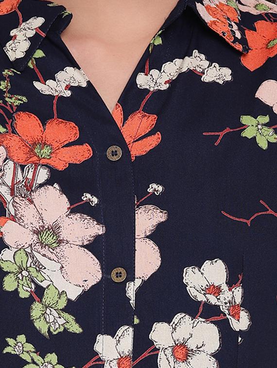 flared floral kurta - 15918228 - Zoom Image - 4