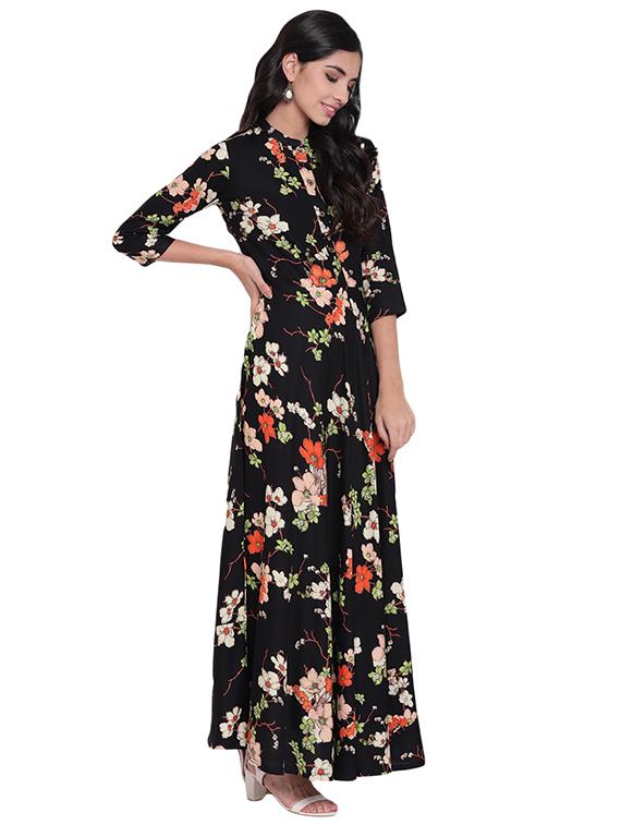 flared floral kurta - 15918229 - Zoom Image - 2