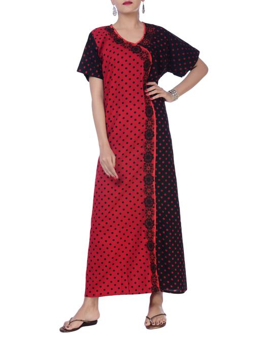 polka dotted nightwear gown - 15918525 - Standard Image - 1