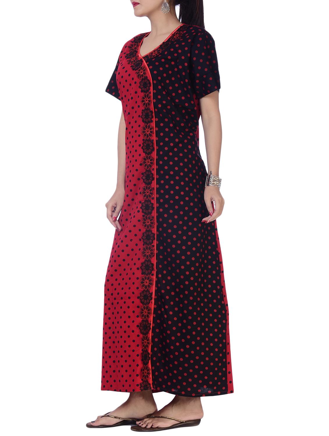 polka dotted nightwear gown - 15918525 - Zoom Image - 2