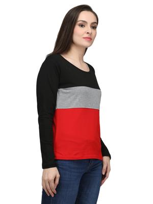 color block round neck tee - 15918673 - Standard Image - 2