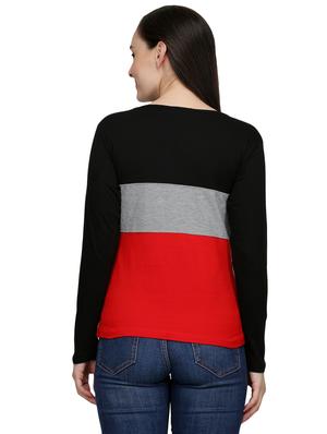 color block round neck tee - 15918673 - Standard Image - 3