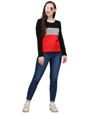 color block round neck tee - 15918673 - Standard Image - 4