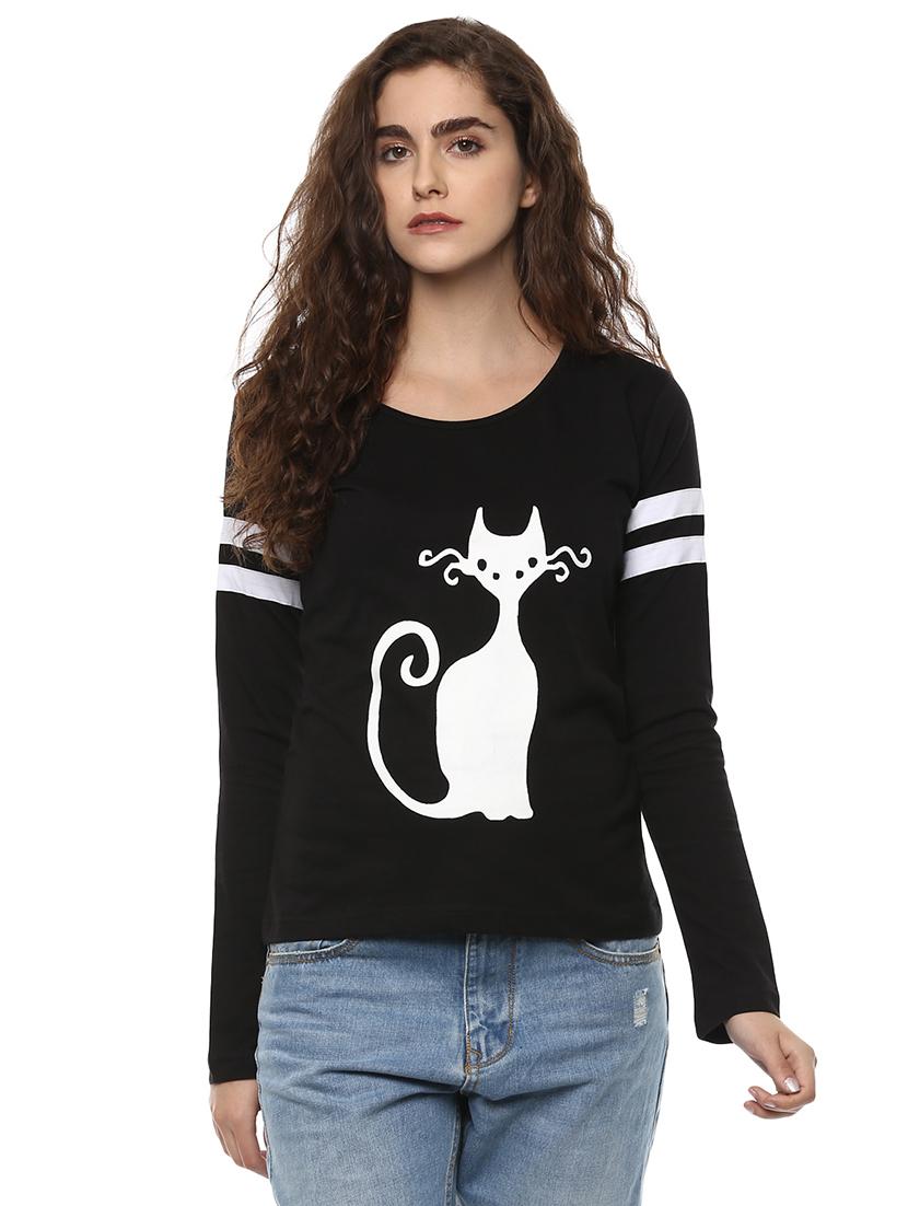 graphic print round neck tee - 15918675 - Zoom Image - 1