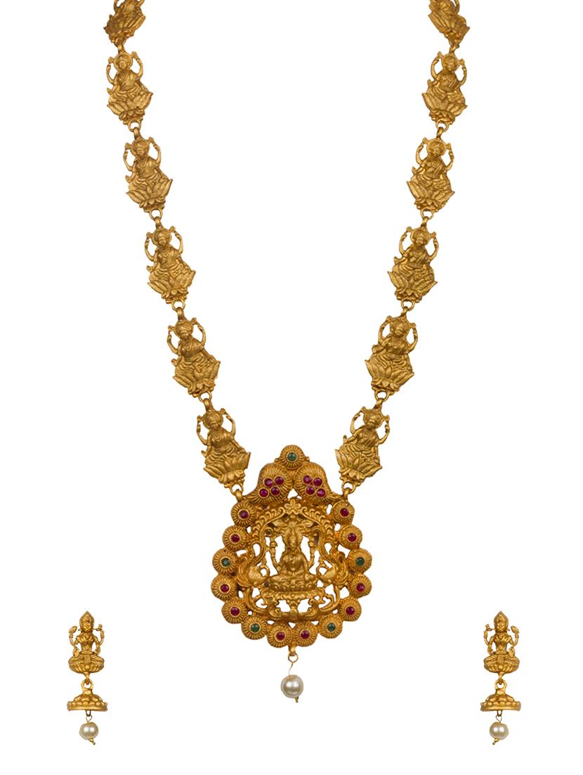 gold brass short necklace - 15918883 - Zoom Image - 2