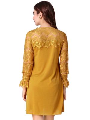 lace paneled a-line dress - 15918917 - Standard Image - 3