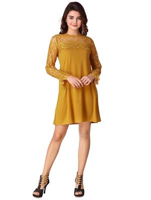 lace paneled a-line dress - 15918917 - Standard Image - 4
