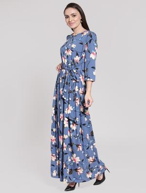 tie up waist floral maxi dress - 15919023 - Standard Image - 2