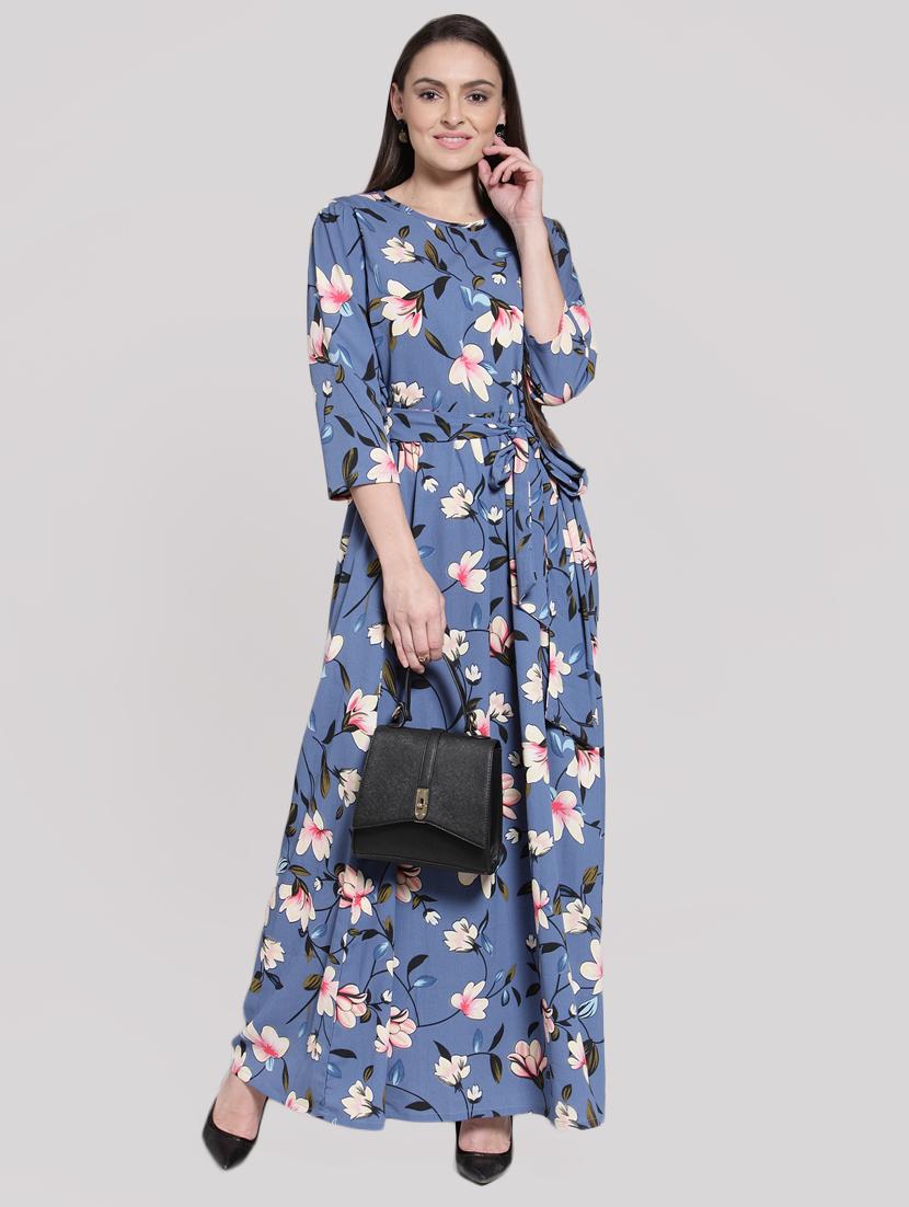 tie up waist floral maxi dress - 15919023 - Zoom Image - 3