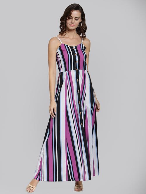 striped button up maxi dress - 15919027 - Standard Image - 1