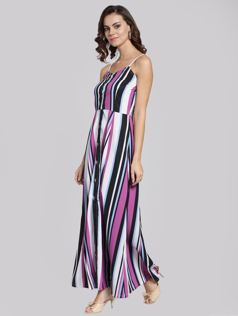 striped button up maxi dress - 15919027 - Zoom Image - 2