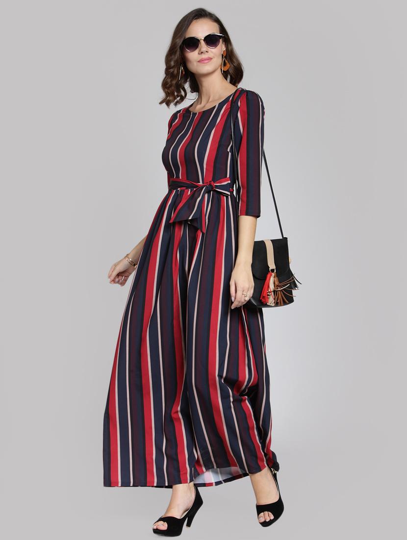 tie up waist striped maxi dress - 15919032 - Zoom Image - 2