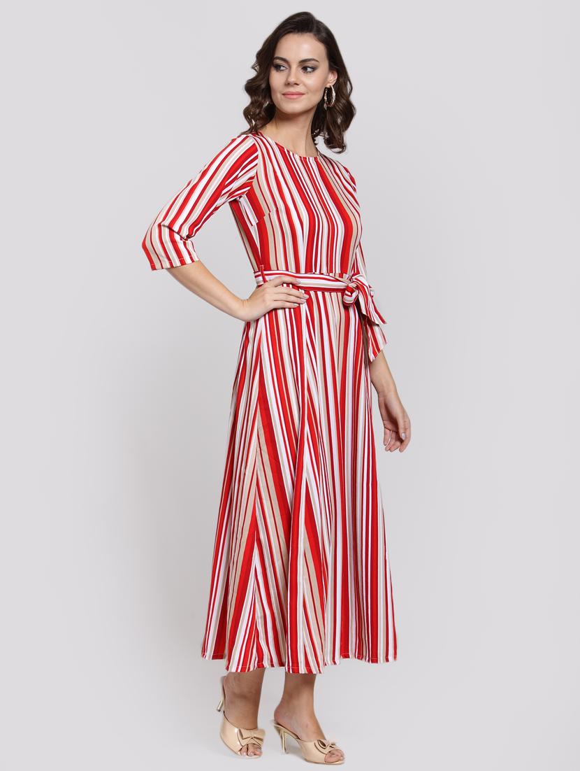 tie up waist striped maxi dress - 15919036 - Zoom Image - 2