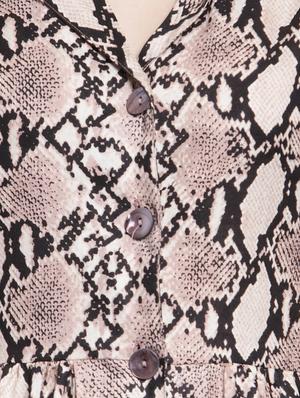 snake print button up a-line dress - 15919037 - Standard Image - 4
