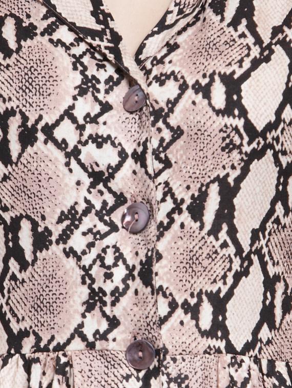 snake print button up a-line dress - 15919037 - Zoom Image - 4