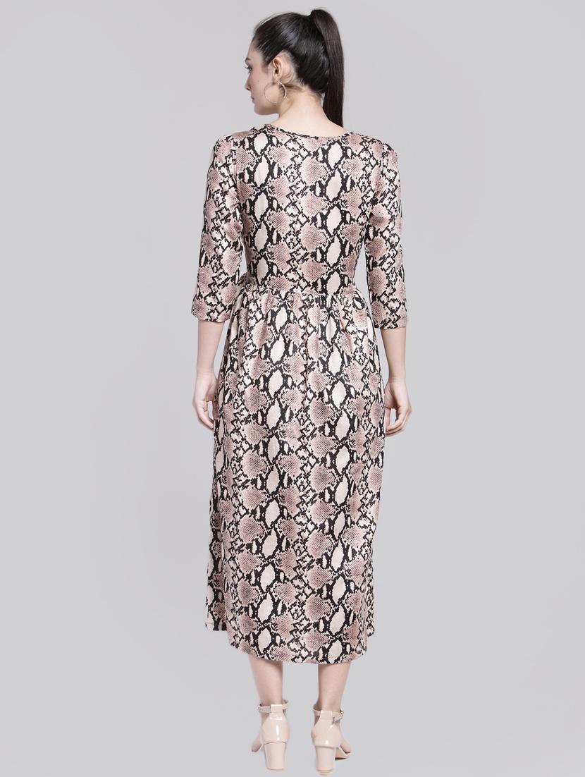 tie front animal print a-line dress - 15919040 - Zoom Image - 3