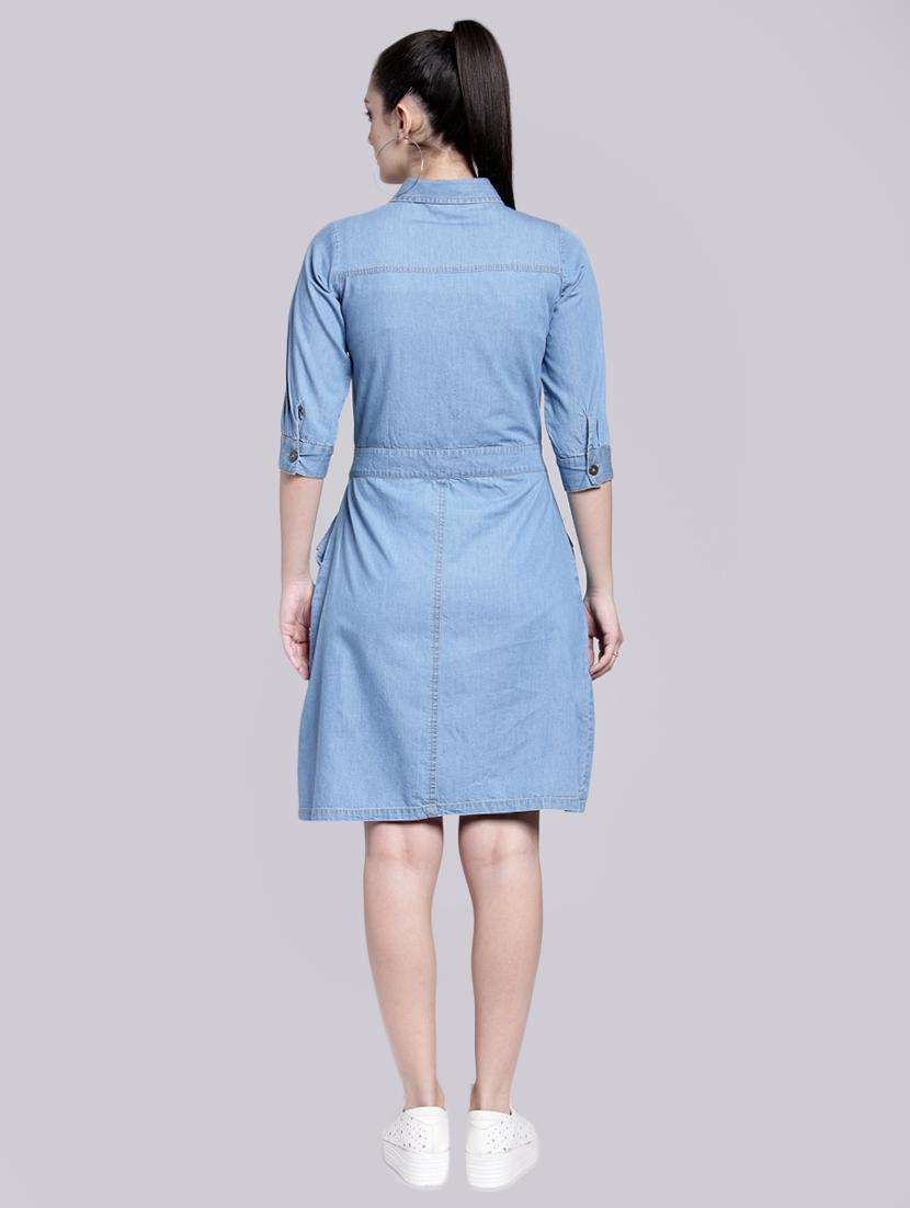 tie up front embroidered dress - 15919041 - Zoom Image - 3