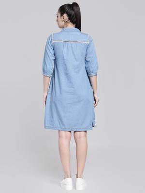 lace insert pocket patch dress - 15919045 - Standard Image - 4
