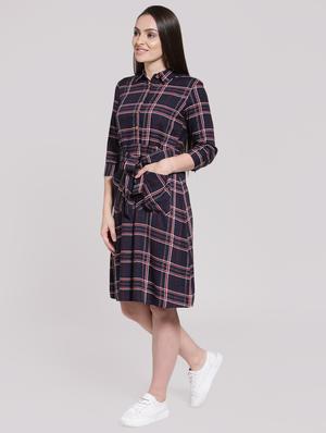 pocket detail checkered dress - 15919081 - Standard Image - 2
