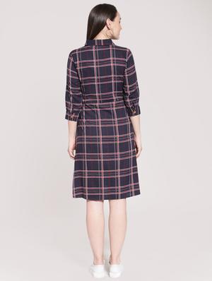 pocket detail checkered dress - 15919081 - Standard Image - 4