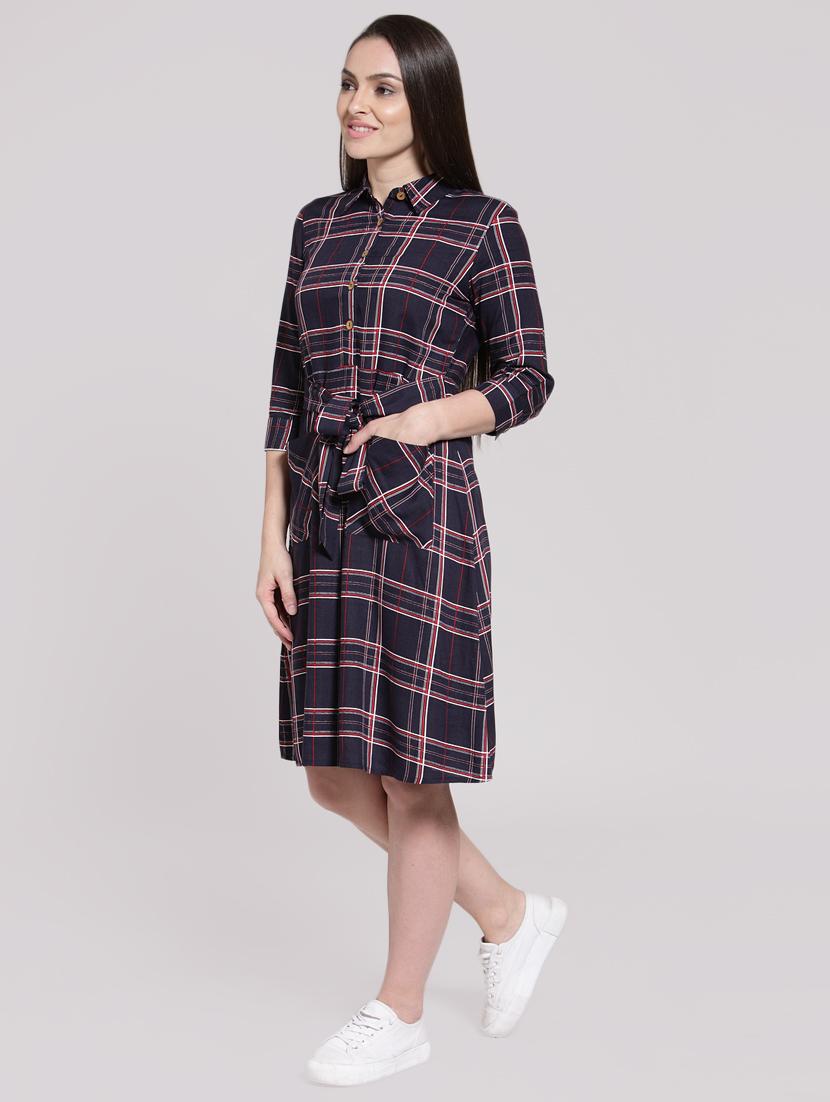 pocket detail checkered dress - 15919081 - Zoom Image - 2
