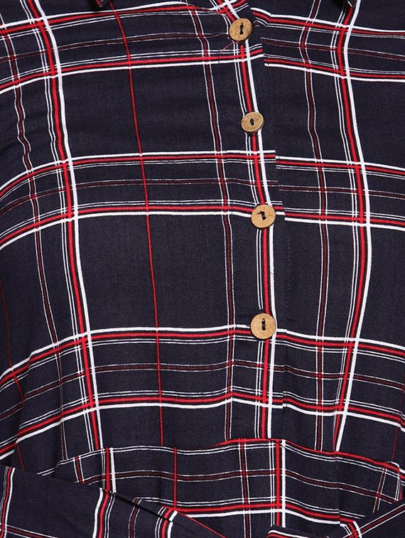 pocket detail checkered dress - 15919081 - Zoom Image - 5