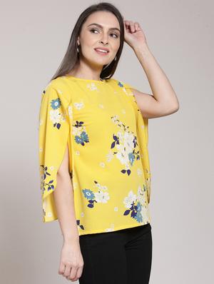 overlap sleeved floral top - 15919087 - Standard Image - 2