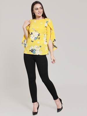 overlap sleeved floral top - 15919087 - Standard Image - 4