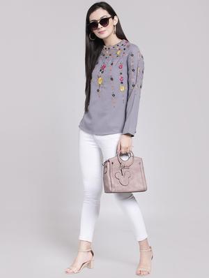 long sleeved embroidered top - 15919104 - Standard Image - 4