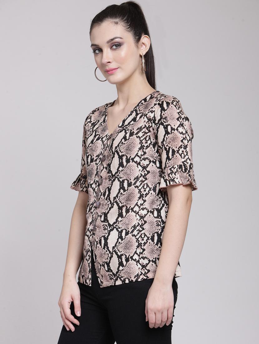 snake print button up top - 15919107 - Zoom Image - 2