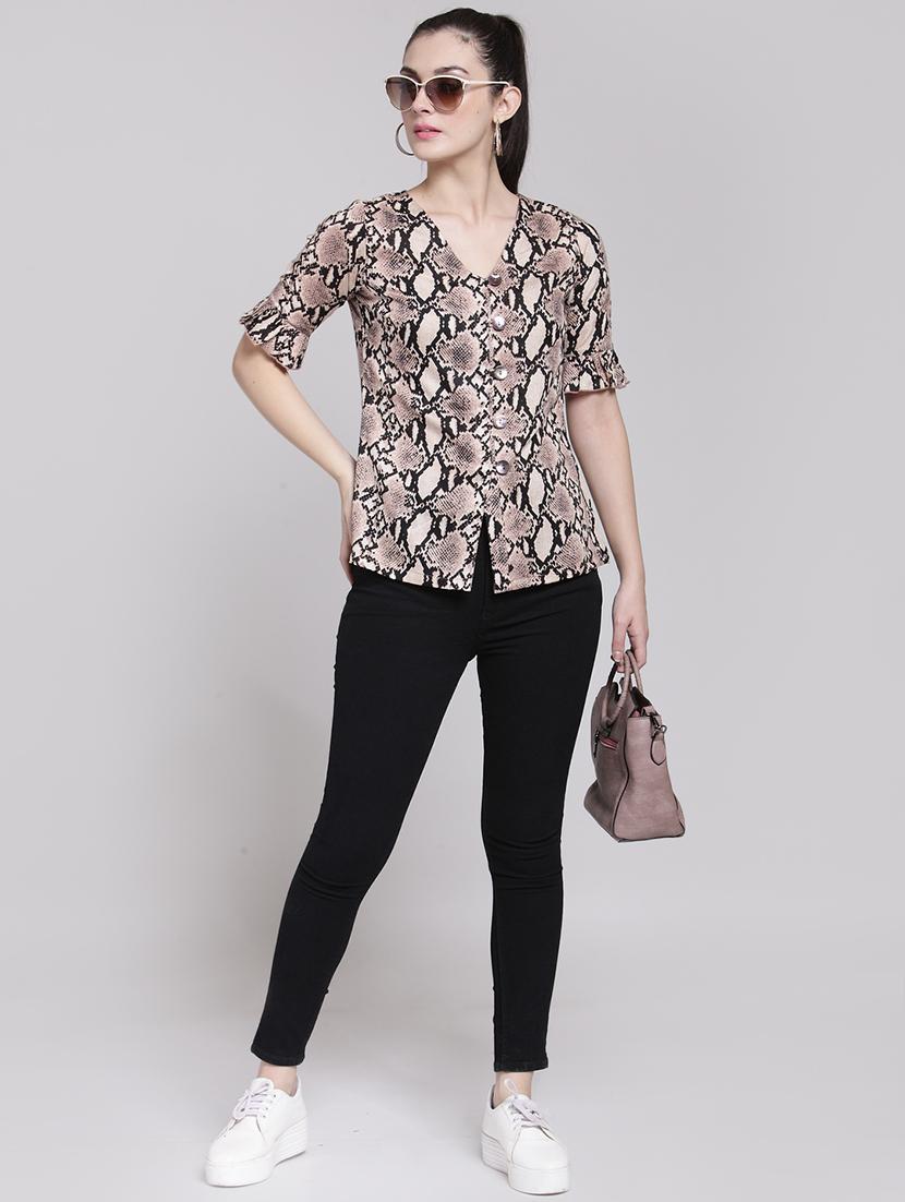 snake print button up top - 15919107 - Zoom Image - 4