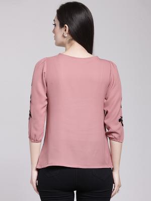 lace up neck floral top - 15919111 - Standard Image - 3
