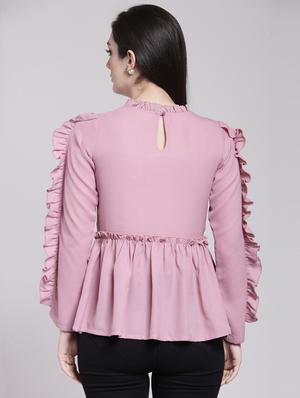 ruffle detail embroidered top - 15919114 - Standard Image - 3