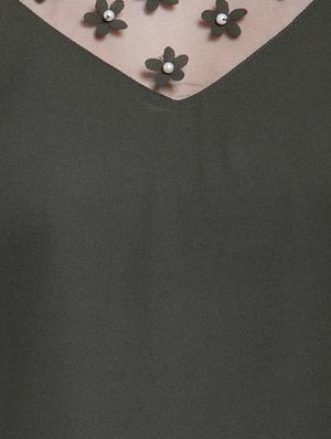 sheer paneled floral applique top - 15919117 - Standard Image - 5