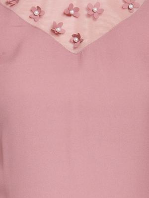 sheer paneled floral applique top - 15919118 - Standard Image - 5