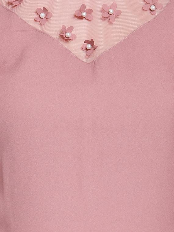 sheer paneled floral applique top - 15919118 - Zoom Image - 5
