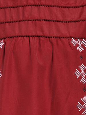 lace trim criss cross embroidered top - 15919127 - Standard Image - 5