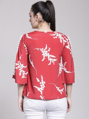 lace detail slit sleeved top - 15919132 - Standard Image - 3